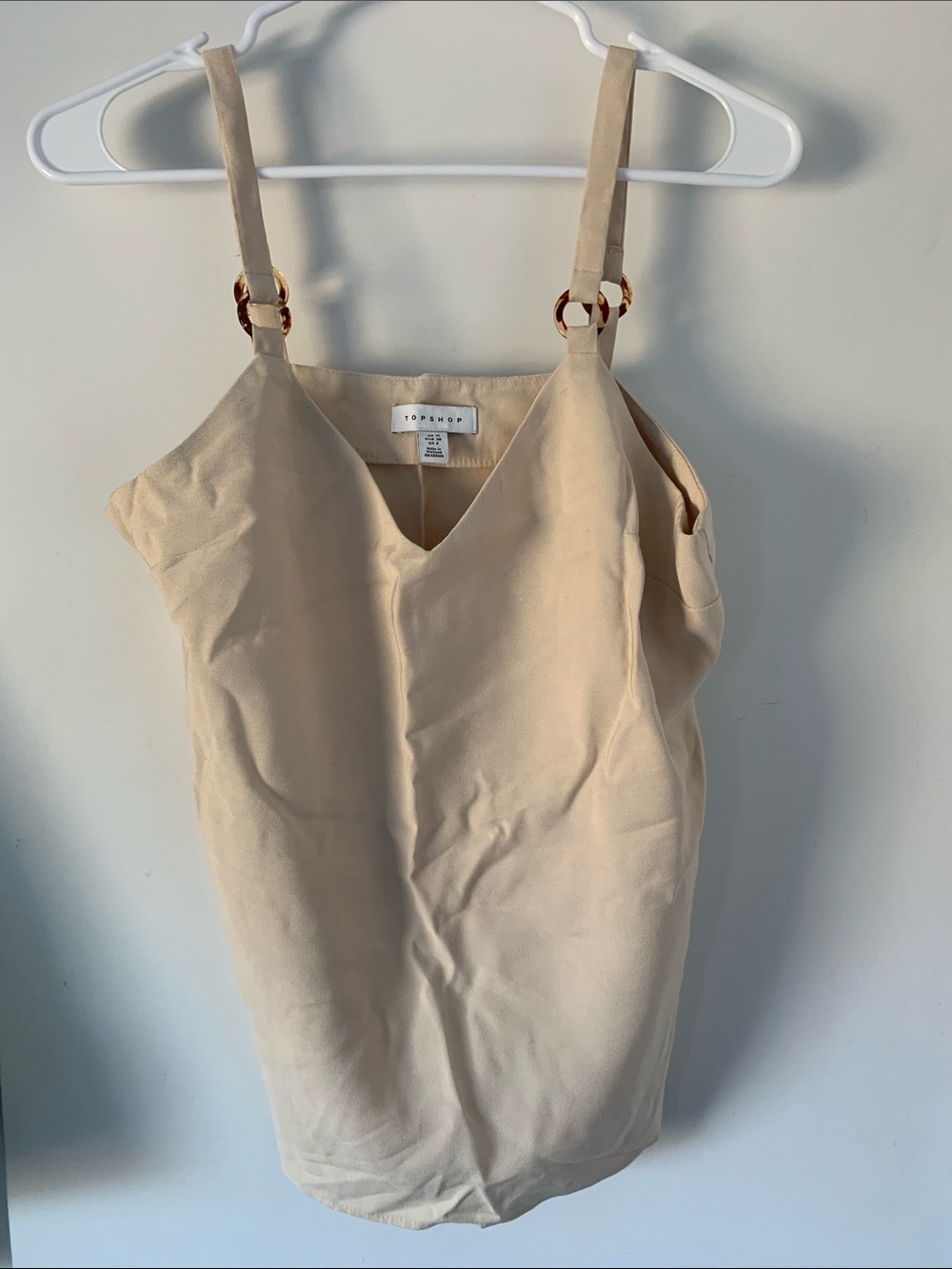 Topshop Cream V-Neck Camisole with Tortoise Ring Straps